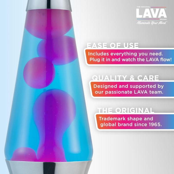 The Original Lava? Lamp - 14.5 Techno Chrome - Classic Liquid Motion Lamp - Pink Lava and Blue Liquid - Item #2097 (Amazon Exclusive)