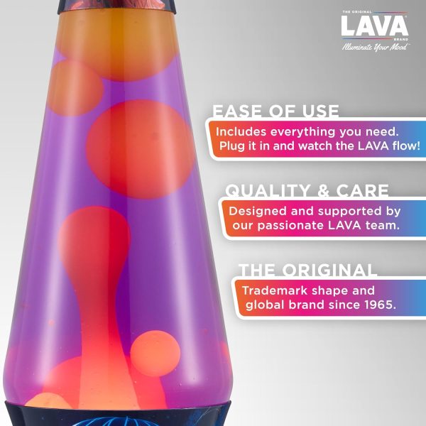 Lava The Original Lamp - 14.5 Luminous Jelly Fish ?C Classic Liquid Motion Lamp - Yellow Wax and Purple Liquid - Item #2424 (Amazon Exclusive)