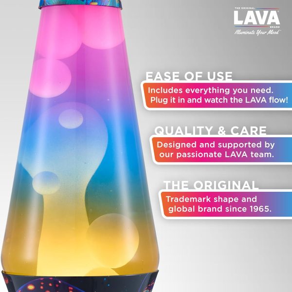 Lava The Original Lamp - 14.5 Trippy Shrooms ?C Classic Liquid Motion Lamp - Tri-Colored Globe and Black Base - Item #2361 (Amazon Exclusive)